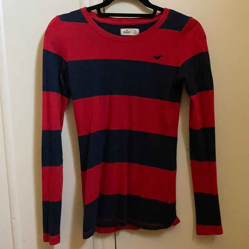 Red and blue striped hollister long sleeve